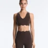 Sutiã desportivo compressivo de suporte médio com padrão ondulado Sutiã desportivo compressivo de suporte médio com padrão ondulado