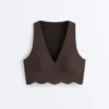 Sutiã desportivo compressivo de suporte médio com padrão ondulado Sutiã desportivo compressivo de suporte médio com padrão ondulado