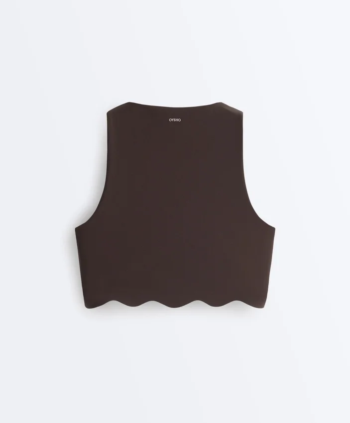 Sutiã desportivo compressivo de suporte médio com padrão ondulado Sutiã desportivo compressivo de suporte médio com padrão ondulado