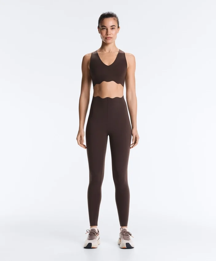 Sutiã desportivo compressivo de suporte médio com padrão ondulado Sutiã desportivo compressivo de suporte médio com padrão ondulado