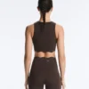 Sutiã desportivo compressivo de suporte médio com padrão ondulado Sutiã desportivo compressivo de suporte médio com padrão ondulado