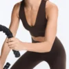 Sutiã desportivo compressivo de suporte médio com padrão ondulado Sutiã desportivo compressivo de suporte médio com padrão ondulado
