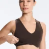 Sutiã desportivo compressivo de suporte médio com padrão ondulado Sutiã desportivo compressivo de suporte médio com padrão ondulado