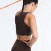 Sutiã desportivo compressivo de suporte médio com padrão ondulado Sutiã desportivo compressivo de suporte médio com padrão ondulado
