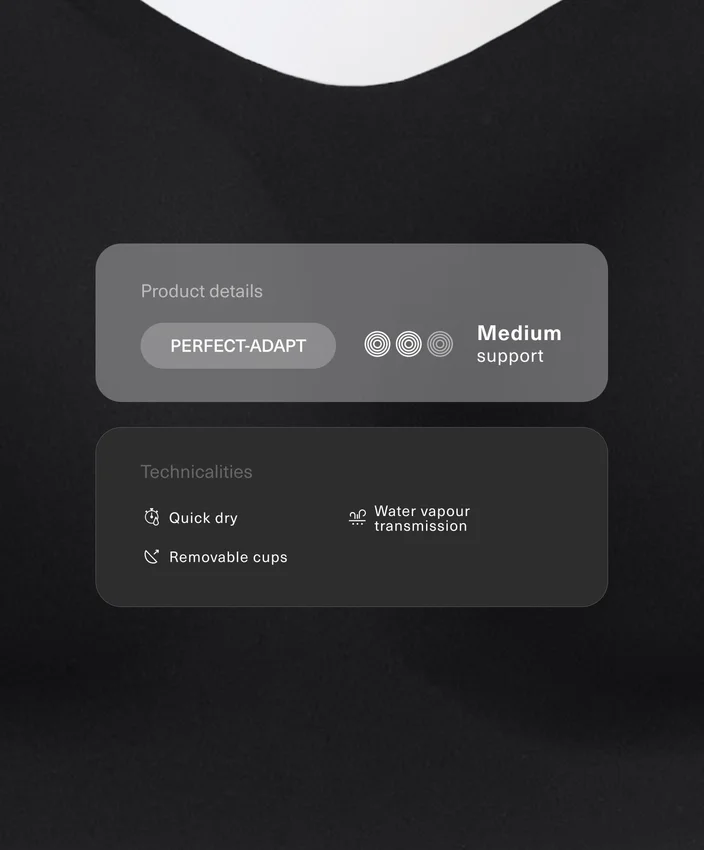 Sutiã desportivo de apoio médio Perfect-Adapt com copas Sutiã desportivo de apoio médio Perfect-Adapt com copas