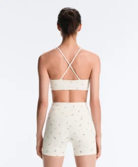 Sutiã desportivo Evermove de apoio leve com estampado floral