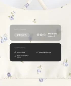 Sutiã desportivo Evermove de apoio leve com estampado floral