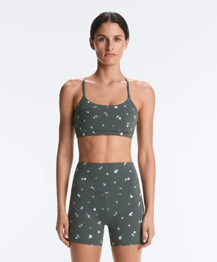 Sutiã desportivo Evermove de apoio leve com estampado floral Sutiã desportivo Evermove de apoio leve com estampado floral