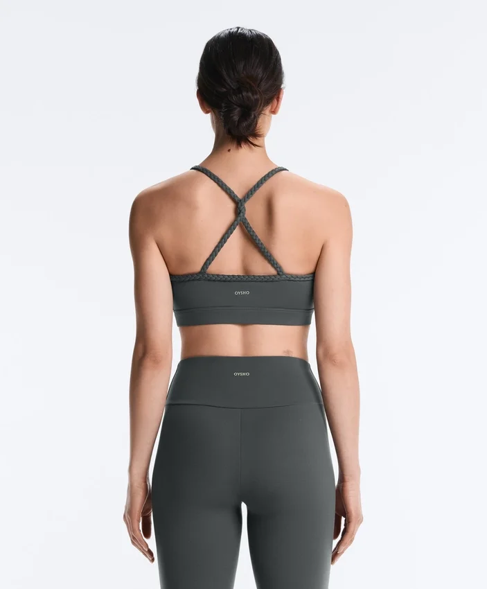 Sutiã desportivo trançado Comfortlux de suporte médio Sutiã desportivo trançado Comfortlux de suporte médio