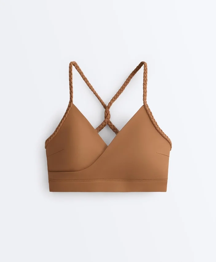 Sutiã desportivo trançado Comfortlux de suporte médio Sutiã desportivo trançado Comfortlux de suporte médio