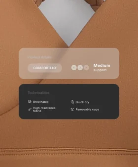 Sutiã desportivo trançado Comfortlux de suporte médio