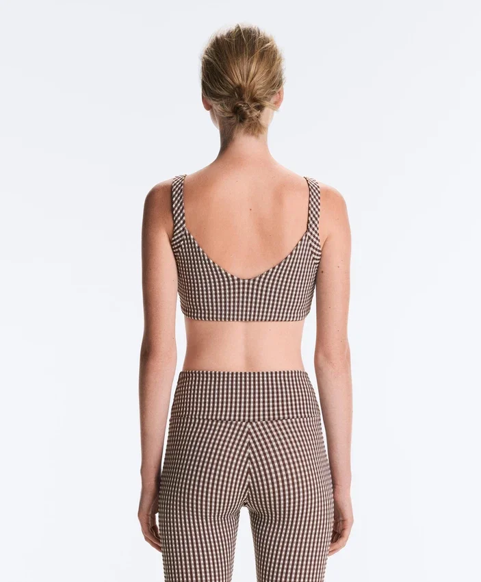 Sutiã desportivo xadrez com apoio médio Sutiã desportivo xadrez com apoio médio