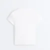 T-shirt de manga curta em malha canelada de mistura de algodão T-shirt de manga curta em malha canelada de mistura de algodão