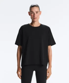 T-shirt de manga curta em mistura de algodão