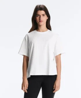 T-shirt de manga curta em mistura de algodão