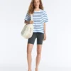 T-shirt de manga curta em mistura de algodão T-shirt de manga curta em mistura de algodão