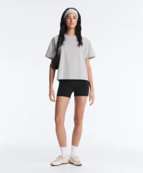 T-shirt de manga curta em mistura de algodão