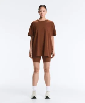 T-shirt de manga curta oversize em mistura de algodão