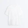 T-shirt de manga curta oversize em mistura de algodão T-shirt de manga curta oversize em mistura de algodão