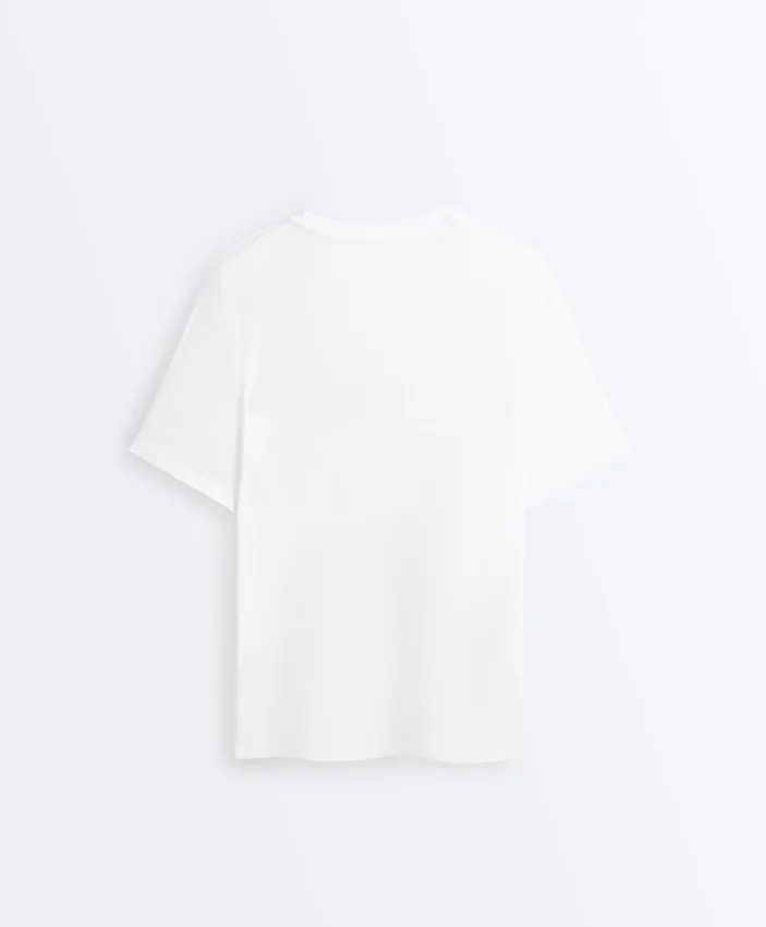 T-shirt de manga curta oversize em mistura de algodão T-shirt de manga curta oversize em mistura de algodão