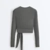T-shirt envolvente em mistura de lyocell T-shirt envolvente em mistura de lyocell