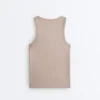 T-shirt justa com alças em canelado, em algodão e modal T-shirt justa com alças em canelado, em algodão e modal