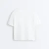 T-shirt larga de manga curta em mistura de algodão com slogan T-shirt larga de manga curta em mistura de algodão com slogan