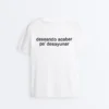 T-shirt larga em mistura de algodão com slogan T-shirt larga em mistura de algodão com slogan