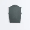 T-shirt sem mangas com decote cruzado em mistura de modal T-shirt sem mangas com decote cruzado em mistura de modal