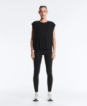 T-shirt sem mangas em mistura de modal