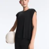T-shirt sem mangas em mistura de modal T-shirt sem mangas em mistura de modal