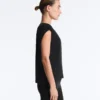 T-shirt sem mangas em mistura de modal T-shirt sem mangas em mistura de modal