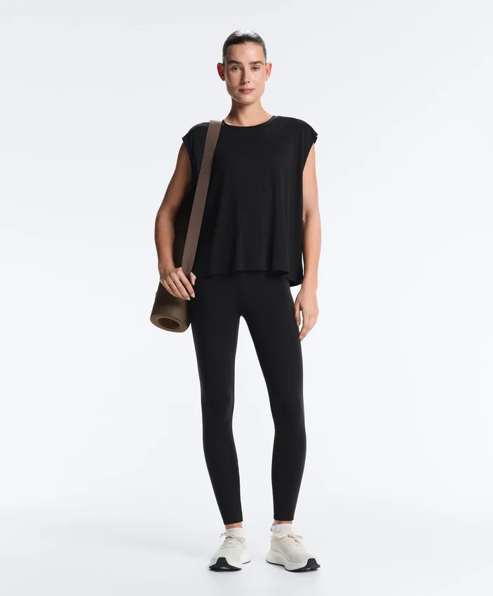 T-shirt sem mangas em mistura de modal T-shirt sem mangas em mistura de modal