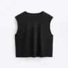 T-shirt sem mangas em mistura de modal T-shirt sem mangas em mistura de modal