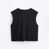 T-shirt sem mangas em mistura de modal T-shirt sem mangas em mistura de modal