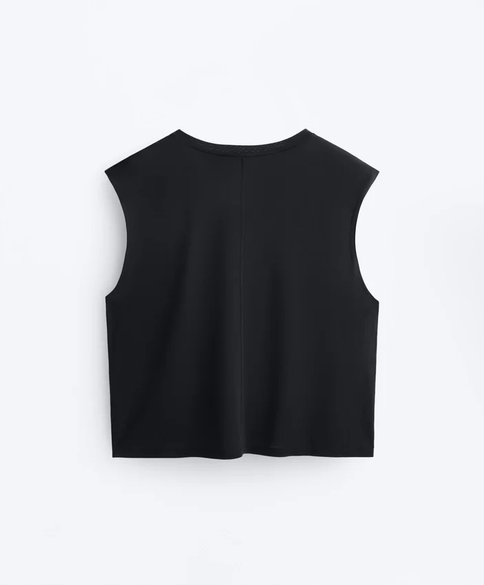 T-shirt sem mangas em mistura de modal T-shirt sem mangas em mistura de modal