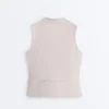 T-shirts sem mangas com fecho