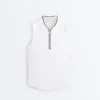 T-shirts técnicas sem mangas com meio fecho