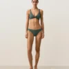 Top de biquíni com decote halter em xadrez
