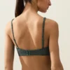 Top de biquíni com decote halter em xadrez
