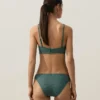 Top de biquíni com decote halter em xadrez