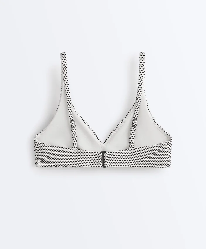 Top de biquíni halter em jacquard com bolinhas Top de biquíni halter em jacquard com bolinhas