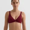 Top de biquíni halter em jacquard de mini xadrez
