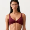 Top de biquíni halter em jacquard de mini xadrez Top de biquíni halter em jacquard de mini xadrez