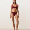 Top de biquíni halter em jacquard de mini xadrez Top de biquíni halter em jacquard de mini xadrez