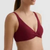 Top de biquíni halter em jacquard de mini xadrez