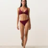 Top de biquíni halter em jacquard de mini xadrez Top de biquíni halter em jacquard de mini xadrez