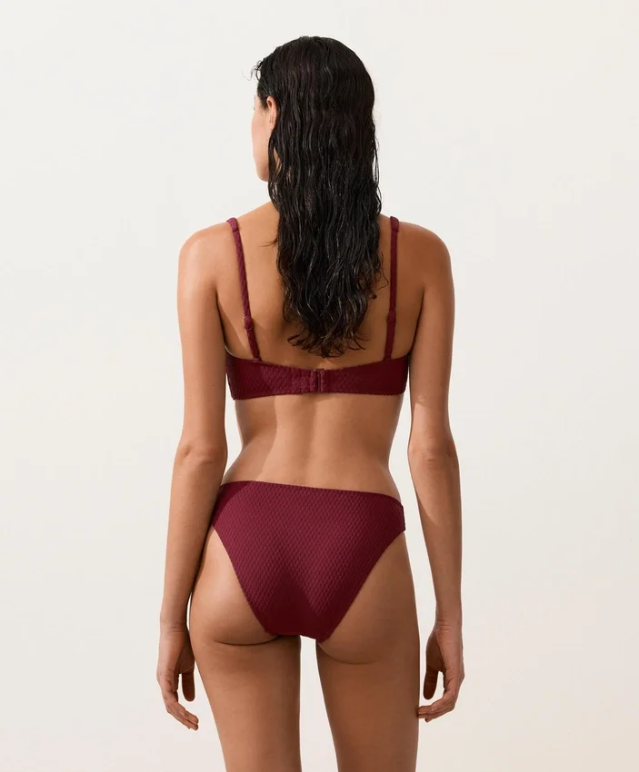 Top de biquíni halter em jacquard de mini xadrez Top de biquíni halter em jacquard de mini xadrez