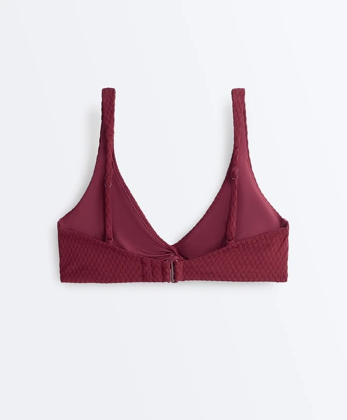 Top de biquíni halter em jacquard de mini xadrez Top de biquíni halter em jacquard de mini xadrez