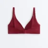 Top de biquíni halter em jacquard de mini xadrez